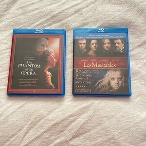 Blue Ray Disc The Phantom of the Opera And Les Miserables with Bonus Disc Movies